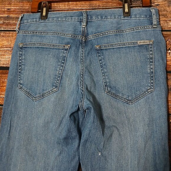 Eddie Bauer Jeans Size 6 Boyfriend Mid Rise Washed Indigo Blue Denim Stretch - Picture 5 of 12